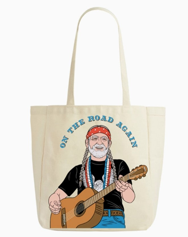 Willie On the Road Again Tote Bag