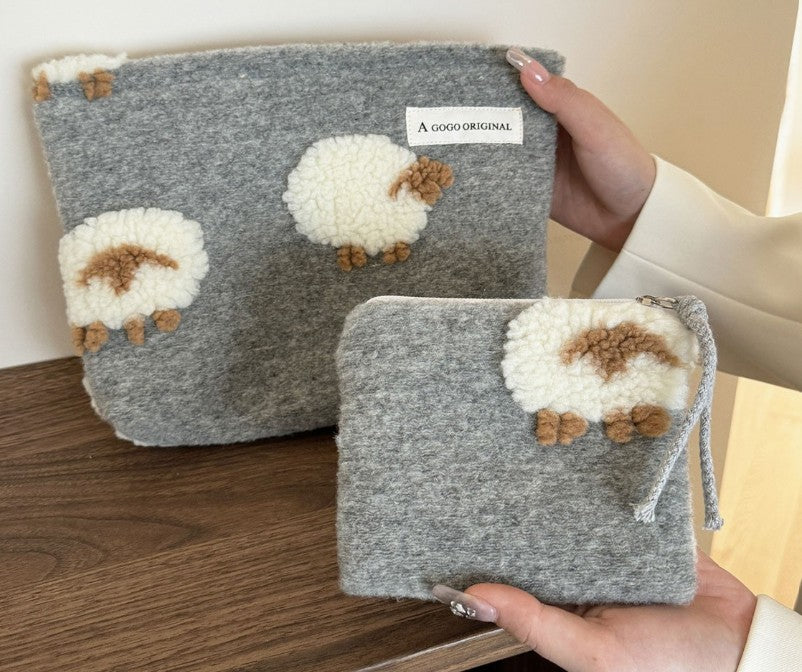 Plush Sheep Zipper Pouches