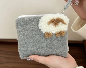 Plush Sheep Zipper Pouches