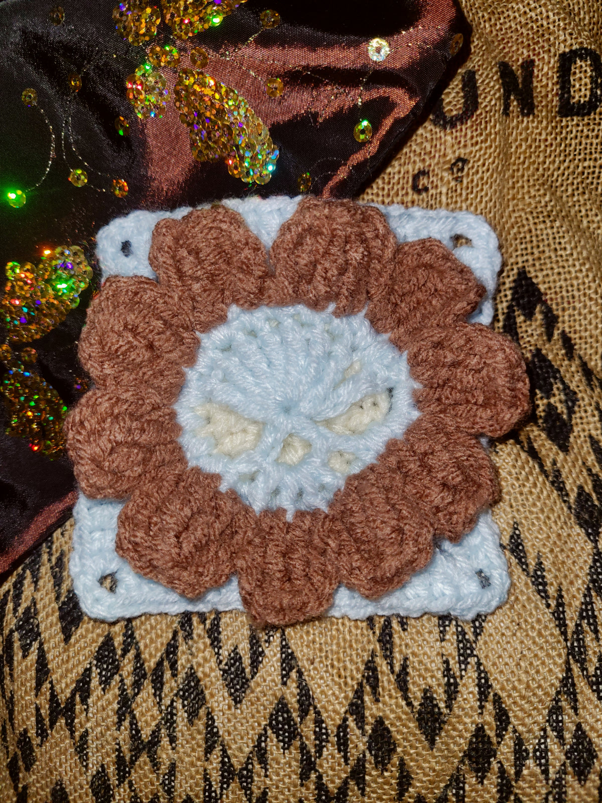 Skull Flower Granny Square